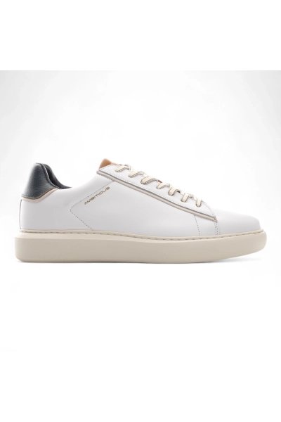 Ambitious men's sneakers in leather, white, classic cut modern look