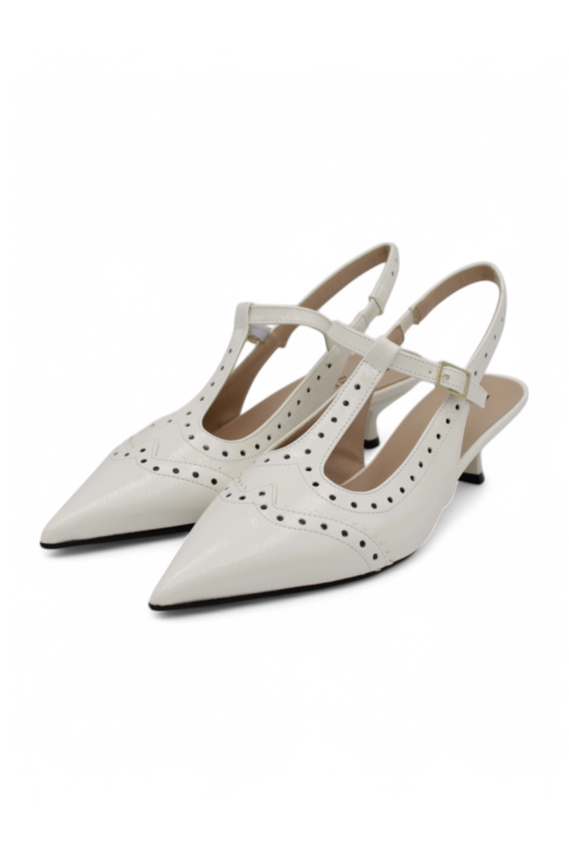 Divine Follie slingback pumps SS25 in perforated leather