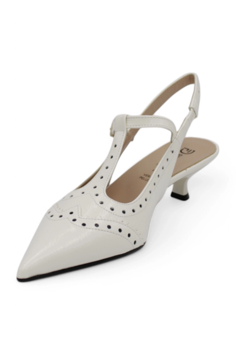 Divine Follie slingback pumps SS25 in perforated leather