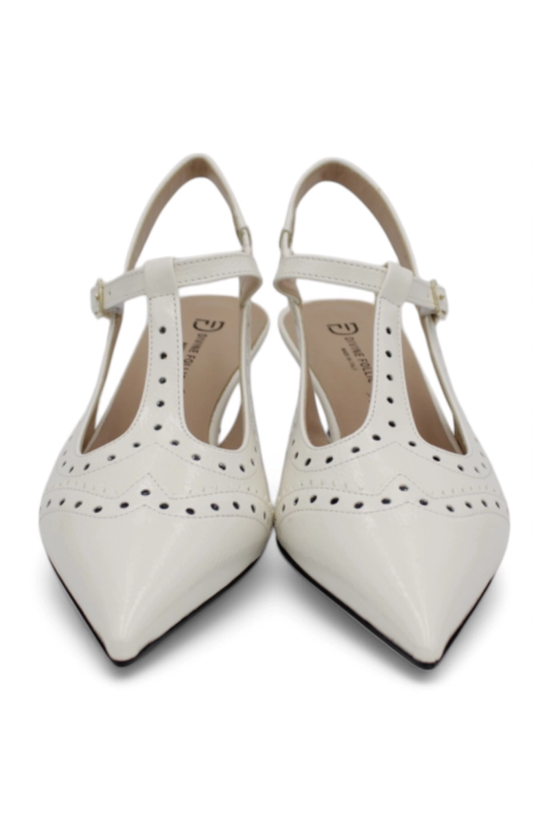 Divine Follie slingback pumps SS25 in perforated leather