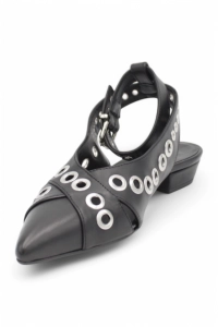 Mimmù Summer Ballet Flats Black Pointed Toe Low Heel | Nekst Shoes