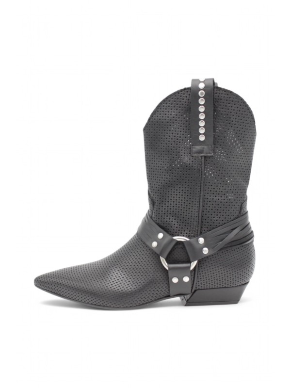 Mimmù Schwarze Sommer-Cowboy-Stiefel - Niedriger Absatz Frühling/Sommer 2025 | Nekst.shoes