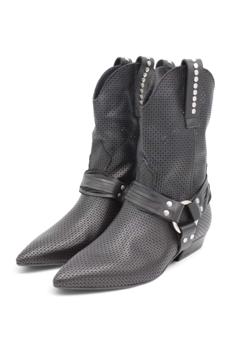 Mimmù Schwarze Sommer-Cowboy-Stiefel - Niedriger Absatz Frühling/Sommer 2025 | Nekst.shoes