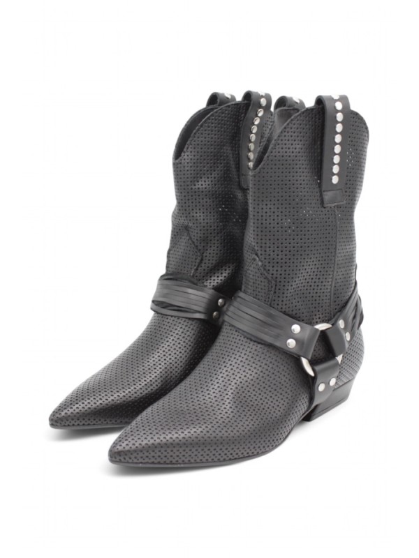 Mimmù Schwarze Sommer-Cowboy-Stiefel - Niedriger Absatz Frühling/Sommer 2025 | Nekst.shoes