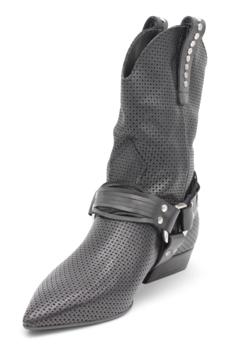 Mimmù Schwarze Sommer-Cowboy-Stiefel - Niedriger Absatz Frühling/Sommer 2025 | Nekst.shoes