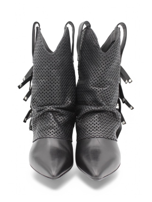 Mimmù Westernstiefel Schwarz F/S 2025 – Sommer-Cowboystiefel mit Absatz