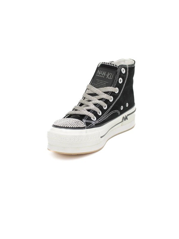 Nan-Ku Couture Schmuck-Sneakers Weiß/Schwarz | Nekst.shoes