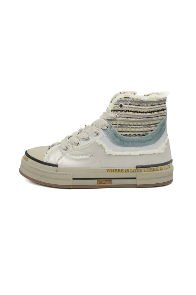 Sneakers alte Rebecca White donna PE25 con suola platform