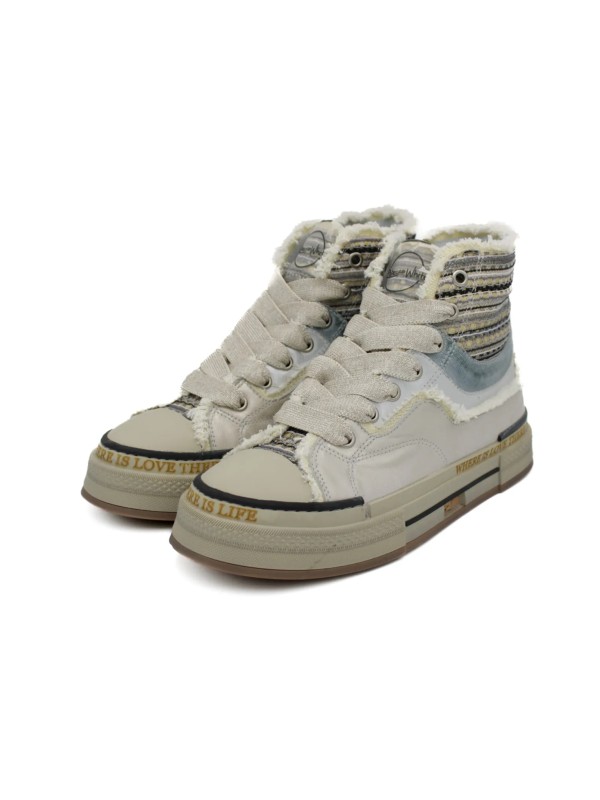 Sneakers alte Rebecca White donna PE25 con suola platform